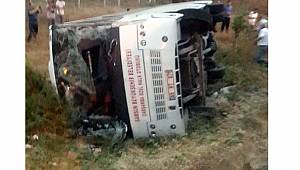 Samsun'da Çarşamba otobüsü kaza yaptı 