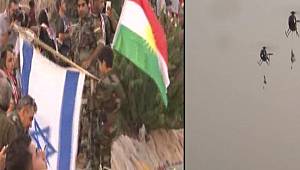 Erbil'de referandum öncesi İsrail bayrağı açıldı
