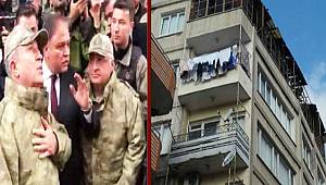 7 katlı binaya roket isabet etti