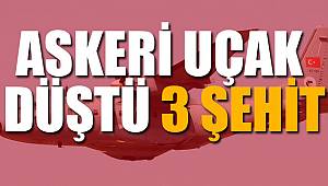 Askeri uçak Isparta'da düştü 3 şehit