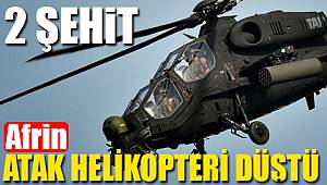 Atak helikopteri düştü 2 pilot şehit oldu 
