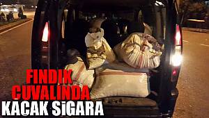 Fındık çuvalında kaçak sigara