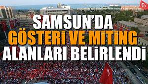 Samsun'da gösteri yürüyüş alanları belirlendi