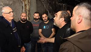 Yılmaz, kundaklanan işyerini ziyaret etti