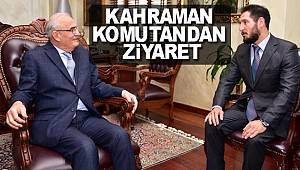 Afrin'de destan yazan komutandan ziyaret