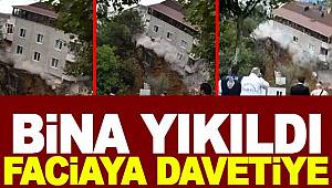 İstanbul'da tahliyenin ardından 4 katlı bina çöktü 