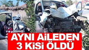 Otomobil ahıra çarptı aynı aileden 3 kişi öldü 