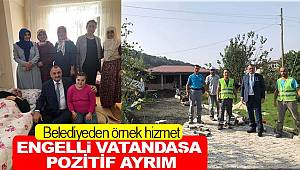 Belediyeden engelli vatandaşa özel yol