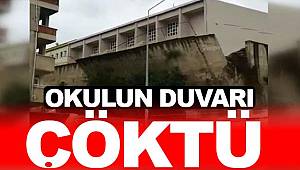 Ordu'da Atatürk Lisesi'nin duvarı çöktü
