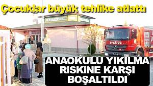 Vezirköprü'de anaokulu yıkılma tehlikesiyle boşaltıldı 