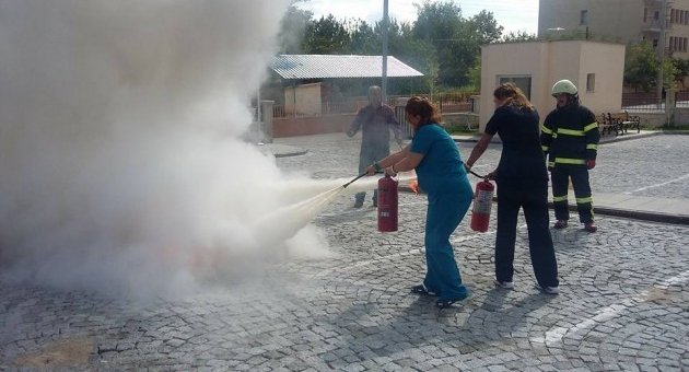 Akçadağ Devlet Hastanesi’nde Yangın Tatbikatı