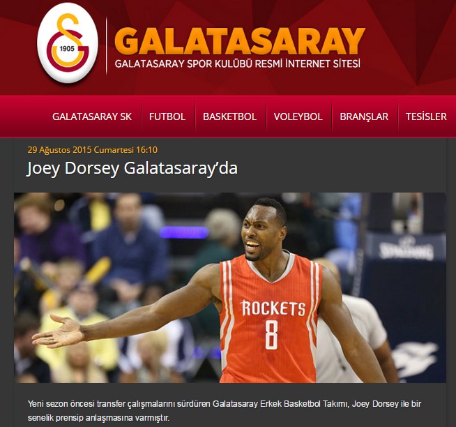 Dorsey, Resmen Galatasaray’da