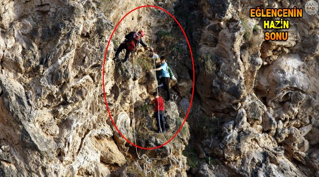 Falezde eğlence kurtarma operasyonuyla sonlandı