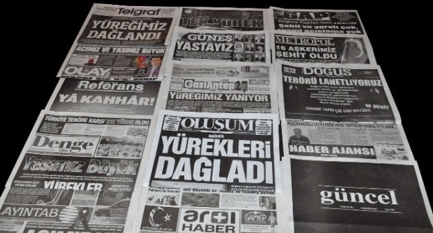 Gaziantep Basını Yas İlan Etti