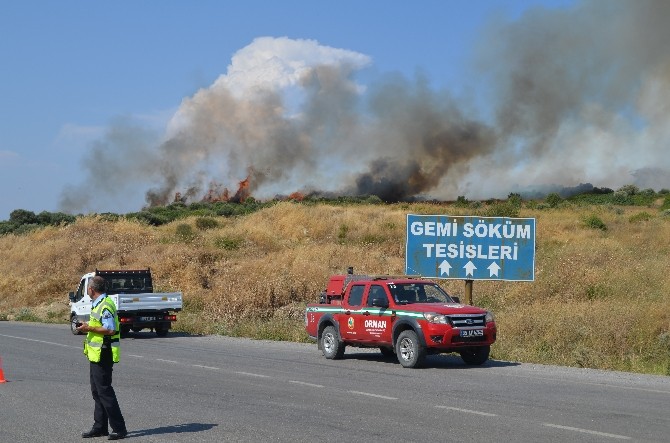 İzmir’de TÜPRAŞ Yakınında Çıkan Yangın Korkuttu