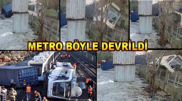 Metro vagonunun devrildiği anlar kameraya yansıdı