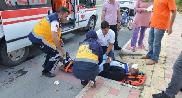 Motosikletli Engelli Takla Attı: 1 Yaralı