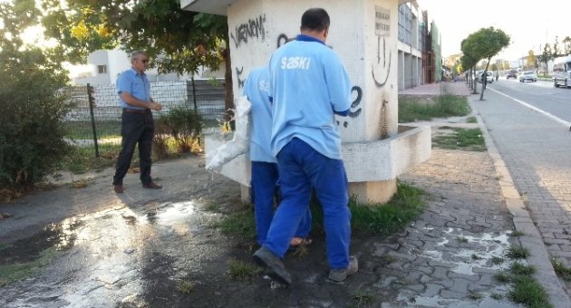 Musluğu Çalınan Çeşmeye SASKİ Ekipleri Müdahale Etti