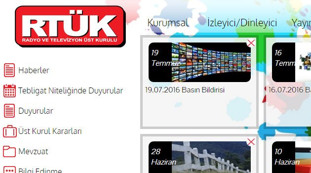 RTÜK Fethullah'ın televizyon ve radyo yayın lisanslarını iptal etti
