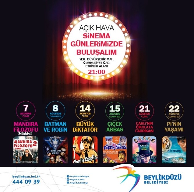 Yazlık Sinema Ağustos Akşamlarına Keyif Katacak